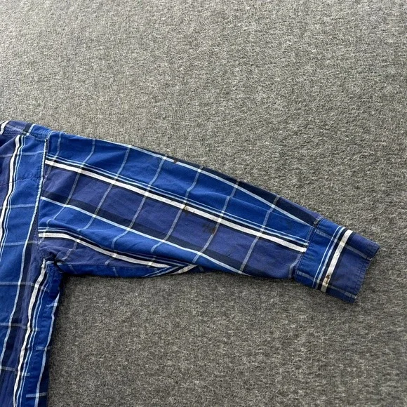 Vintage Wrangler‎ X Long Tails Button Up Shirt Mens 2XL Pearl Snap Plaid LS Blue - Picture 6 of 13